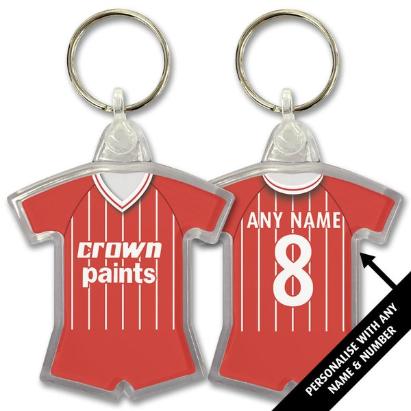 Liverpool Home 1984 Retro Shirt Kit Personalised Keyring Key Ring Key Chain Great Christmas Gift Add Any Name & Number