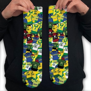 Norwich City Retro Shirt Classic Kits Mash Up Printed Socks Great Christmas Gift Canaries Unofficial