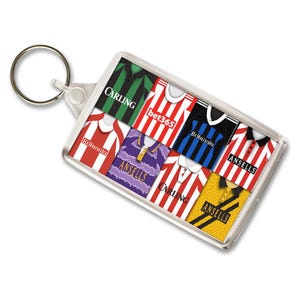 Stoke Retro Shirt Montage Keyring | Standard Keyring Key Ring Key Chain | Christmas Gift Stocking filler For Potters Fans |