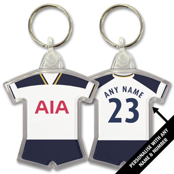 Spurs 2016 Retro Home Shirt Kit Personalised Keyring Key Ring Key Chain Great Christmas Gift Add Any Name & Number