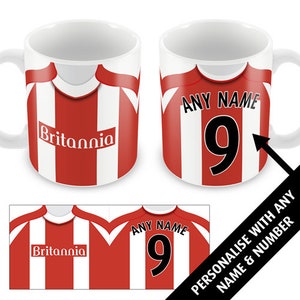 Stoke Home 2008 Retro Shirt Kit Personalised Mug Cup Great Christmas Gift Add Any Name & Number