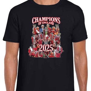 Liverpool Champions Of England 2025 T-Shirt Tee Design 2 | Great Liverpool Gift | Adults & Kids Sizes | Liverpool Fans Tee |
