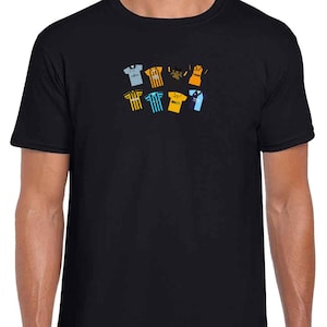 Cambridge United Retro Kits Adult Unisex Black T-Shirt Tshirt Tee | Great Gift For Cambridge Fans | Choice Of Sizes | Retro T-shirts Tee