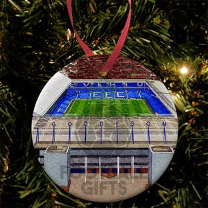 Everton Around The Grounds Goodison Park Water Colour Christmas Tree Decoration Bauble Flat Ceramic Great Xmas Gift For Toffees Fans