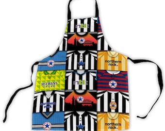 Newcastle Retro Shirt Classic Kits Shirts Adult Apron | Top Quality Great Gift | Unofficial Merchandise | Made in The UK