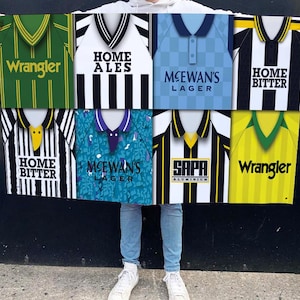 Notts County Retro Shirt Montage Football Flag High Quality 5ft x3ft Notts County Flag For Fans Man Cave Classic Kits