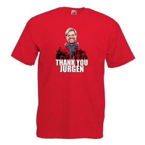 Thank You Jurgen Red T-Shirt Tshirt Tee | Great Gift For Kopites | Choice Of Sizes | Klopp T-shirts Tee