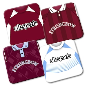 Hearts Retro Shirts Kits Pack Of 4 Printed Hardboard Coasters Great Gift Football Gifts Midlothian