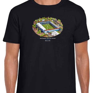QPR Around The Grounds Loftus Road Water Colour Black T-Shirt | Great Gift For QPR Fans | Adults & Kids Sizes | Football Gifts