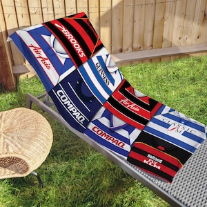 Maglietta retrò QPR Kit classici Magliette Montage Telo da spiaggia Ottima qualità Ottimo regalo Non ufficiale Perfetto per le vacanze estive