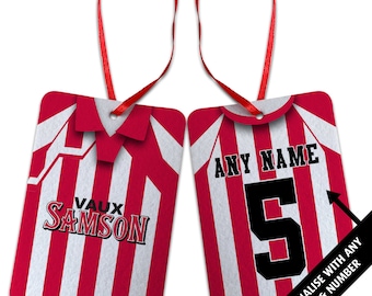 Sunderland Retro Shirt Kit Personalised Car Air Freshener | Choice Of Retro Kits | Add Any Name & Number | With Re-usable Fragrance Bottle