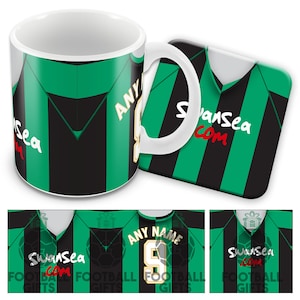 Swansea Away 2007 Third Retro Shirt Kit Personalised Printed Mug Cup And Coaster Great Christmas Gift Add Any Name & Number