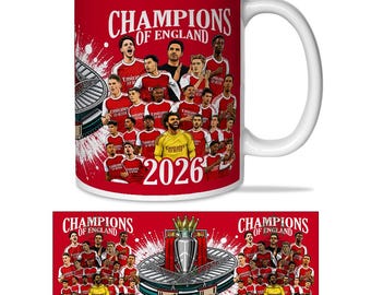 Arsenal Champions Of England 2026 Mug Cup Top Quality Arsenal Champions Mug Great Gift For Gunners Fans Football Gifts