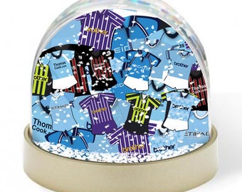 Man City Retro Kit Mash Snow Globe Classic Kits Xmas Decoration Manchester Etc Great Cityzens Fans Gift