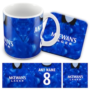Newcastle Away 1993 Retro Shirt Kit Personalised Mug Cup And Coaster Set Great Christmas Gift Add Any Name & Number