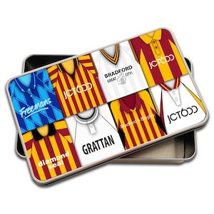 Bradford Retro Kit Montage Pencil Tin Case Great Bantams Fans Gift Bradford Metal Tin City Etc Classic Kits