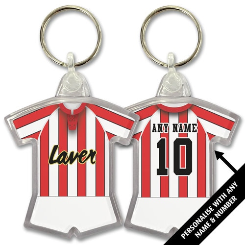 Sheffield United 1992 Retro Home Shirt Kit Personalised Keyring Key ...