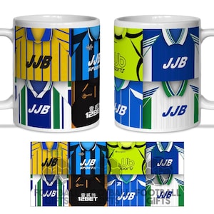 Wigan Athletic Retro Shirt Classic Kits Hemden Montage Becher Tasse Top-Qualitätsbecher Großes Weihnachtsgeschenk Wigan Athletic Shirts Inoffizielle