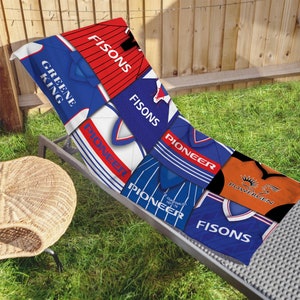 Ipswich Retro Shirt Classic Kits Shirts Montage Beach Towel Top Quality Great Tractor Boys Gift Unofficial Perfect For Summer Holidays