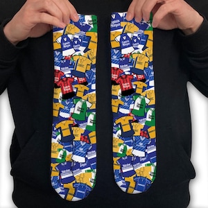 Millwall Retro Shirt Classic Kits Mash Up Printed Socks Great Christmas Gift Lions Unofficial