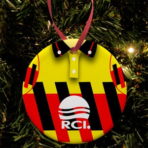 Watford Retro Shirt Choice Of Kit Christmas Tree Decoration Bauble Flat Ceramic Great Christmas Gift