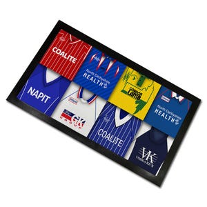 Chesterfield Classic Shirts Retro Home & Away Shirts Kit Montage Bar Runner Great Christmas Gift Printed In The UK Football Gifts