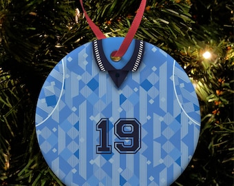 England 1990 Retro Classic Away/ 3rd Shirt Kit Christmas Tree Decoration Bauble Flat Ceramic Great Christmas Gift