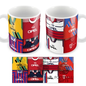 Bayern Munich Retro Shirt Classic Kits Shirts Montage Mug Cup Top Quality Mug Great Christmas Gift Unofficial
