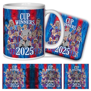 Crystal Palace Cup Winners 2025 Mug & Coaster Set Great Christmas Gift For Palace Supporters Football Gifts Palace Players 2025 Mug Gift