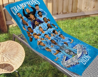 Coventry City Champions 2026 Beach Towel Top Quality Great Gift For Sky Blues Fans Unofficial Perfect For Summer Holidays Printed In The UK