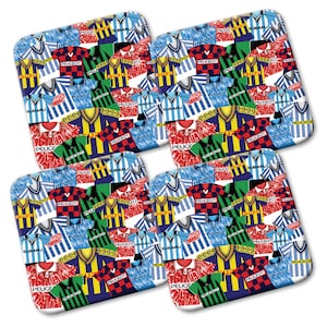 Coventry Retro Shirt Kits Mash Pack Of 4 Coasters Great Gift For Sky Blues Fans Football Gifts