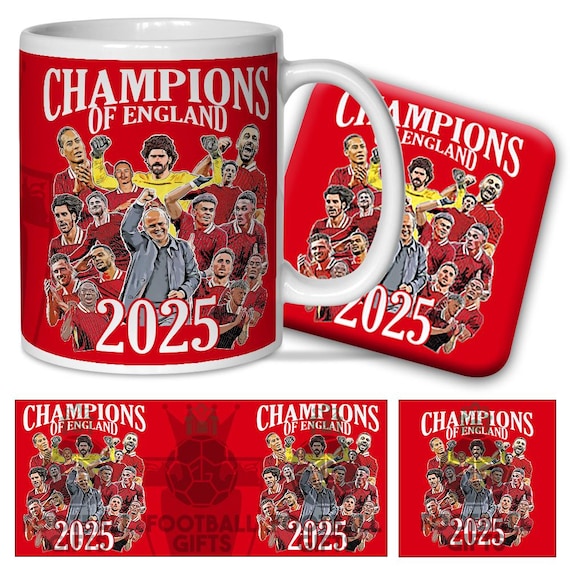 Liverpool Champions of England 2025 Mug & Coaster Set Design