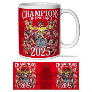 Liverpool Champions Of England 2025 Mug Cup Top Quality Design Options Liverpool Champions Mug Great Gift For Fans Football Gifts