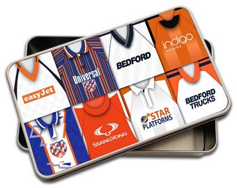 Luton Retro Kit Montage Pencil Tin Case Town Etc Great Hatters Fans Gift Luton Metal Tin Classic Kits