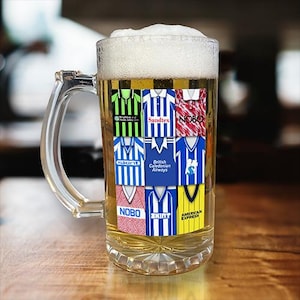 Brighton Retro Shirt Montage Beer Glass Classic Kits Seagulls Fans Top Quality Gift 16oz Brighton Retro Shirts Beer Stein Cup