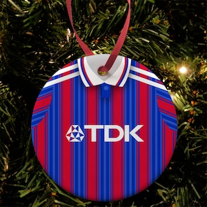Crystal Palace 1996 Retro Home Shirt Kit Christmas Tree Decoration Bauble Flat Ceramic Great Christmas Gift