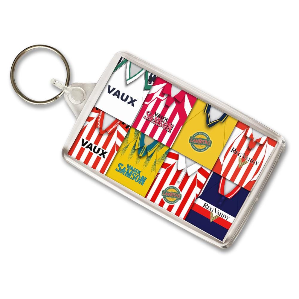 Sunderland Retro Shirt Montage Keyring | Standard Keyring Key Ring