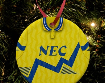 Everton 1991 Retro Away Shirt Kit Christmas Tree Decoration Bauble Flat Ceramic Great Christmas Gift