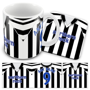 Newcastle Home 2003 Retro Shirt Kit Personalised Mug Cup And Coaster Set Great Christmas Gift Add Any Name & Number