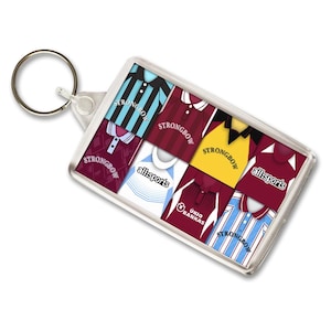 Hearts Retro Shirt Montage Keyring | Standard Keyring Key Ring Key Chain | Christmas Gift Stocking filler For Hearts Fans |