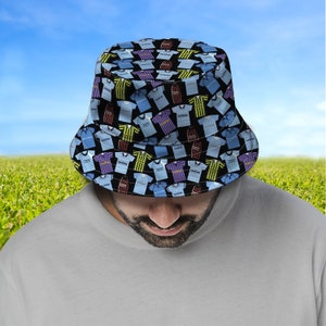 Manchester City Fanmade Navy Bucket Hat Printed Logo Crest