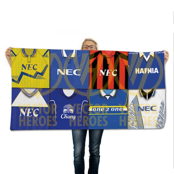 Everton Retro Shirt Classic Kits Shirts Montage Beach Towel Top
