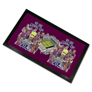Burnley Promoted 2024-25 Bar Runner Mat Great Gift For Fans Burnley Man Cave Bar Etc Printed In The UK Football Gifts