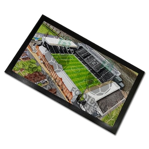 Fulham Around The Grounds Craven Cottage Water Colour Bar Runner Mat Great Fans Christmas Gift Printed In The UK Football Gifts