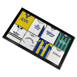 Leeds United Classic Shirts Retro Home & Away Shirts Kit Montage Bar Runner Great Christmas Gift Printed In The UK Football Gifts