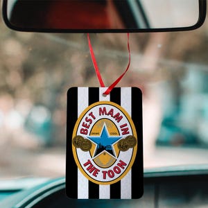 Best Mam In The Toon Newcastle Utd | Retro Mothers Day Air Freshener | Mothers Day Birthday Gift For Fans | With Re-usable Fragrance Bottle