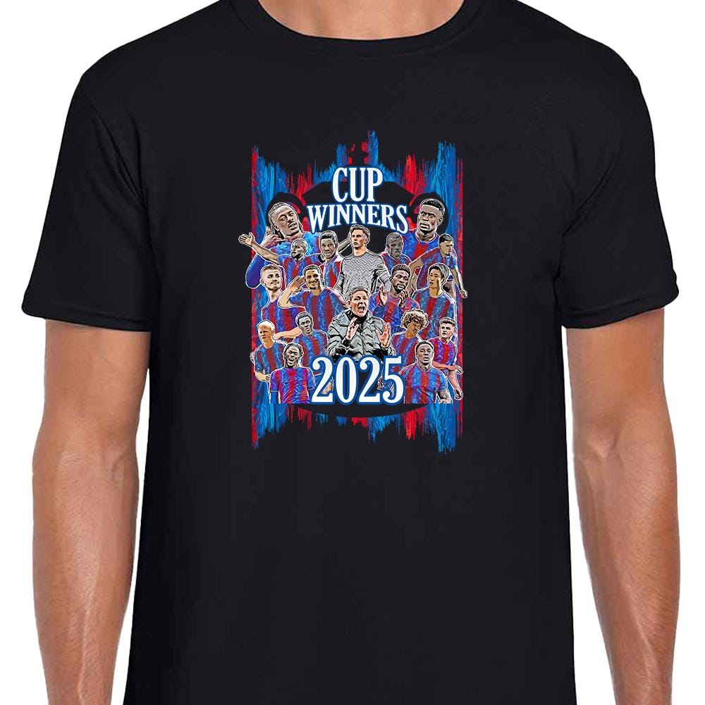 Crystal Palace Cup Winners 2025 T-Shirt Tee | Great Gift For Palace Fans | Adults & Kids Sizes | Choice Of Colours | Palace Fans Tee |