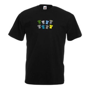 Notts County Retro Kits Schwarzes T-Shirt Tshirt Tee | Tolles Geschenk für County Fans | Auswahl der Größen | Retro T-Shirt T-Shirt