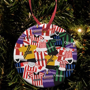 Stoke Kit Mash Retro Shirt Kit Christmas Tree Decoration Bauble Flat Ceramic Great Christmas Gift City Etc Football Gifts Printed In The UK