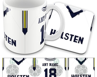 Spurs 2016 Retro Home Shirt Kit Personalised Mug Cup and 